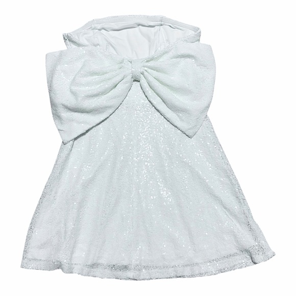 ALTAR'D STATE NWT White Sequin Strapless Bow Mini Dress M - Picture 5 of 14